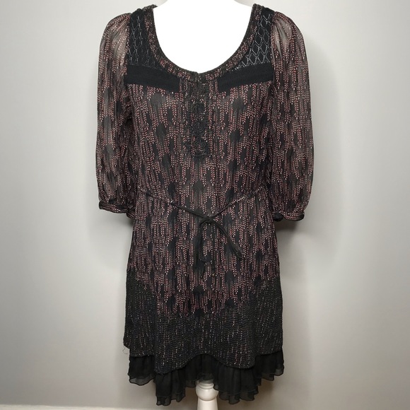 Free People | Semi-Sheer Tunic Dress w/ Front Tie - Picture 2 of 7